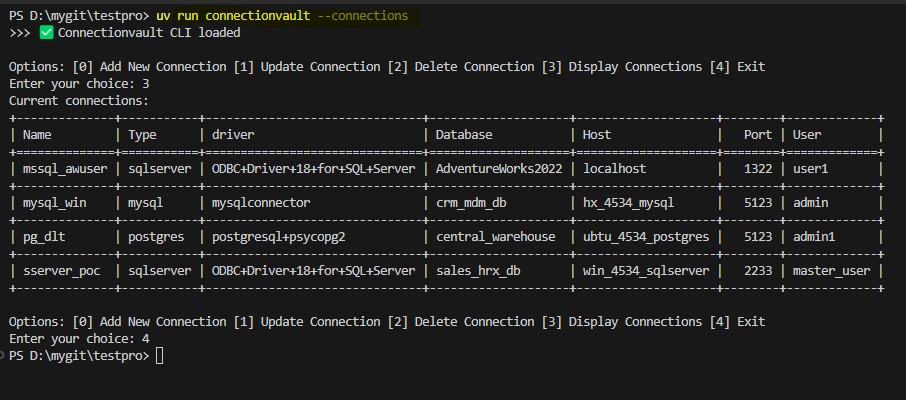 Manage Connection Screenshot